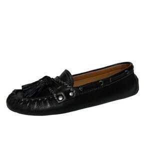 Patricia Nash Domenica Driving Mocs Loafers Black Leather Tassel Women's Sz 8.5